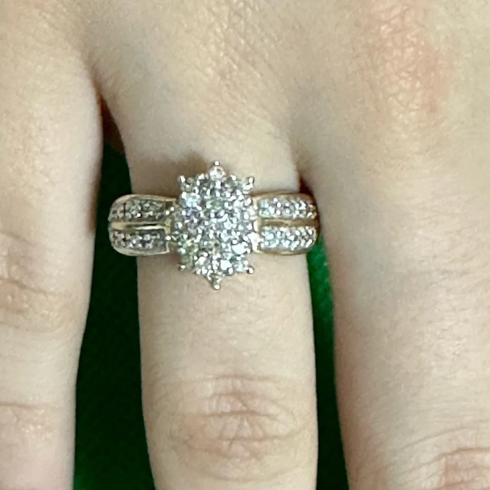 Diamonds real 10k real solid gold ring